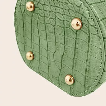 CROC EMBOSSED BUCKET BAG