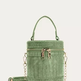 CROC EMBOSSED BUCKET BAG