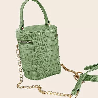 CROC EMBOSSED BUCKET BAG